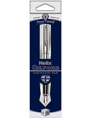 Oxford Fountain Pen (Blue Ink) - Stainless Steel